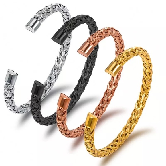 STAINLESS STEEL STACKING BANGLES - Picture 2 of 2